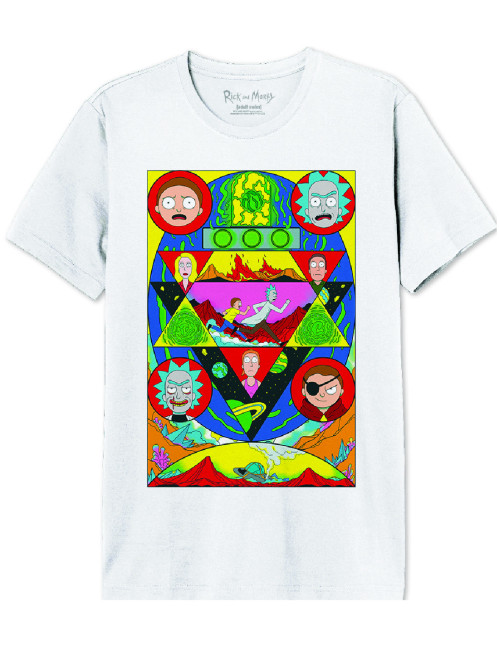 T-shirt Rick et Morty blanc Rick et Morty Land