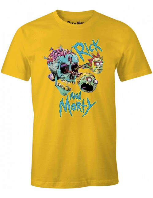 T-shirt Rick et Morty Skull jaune