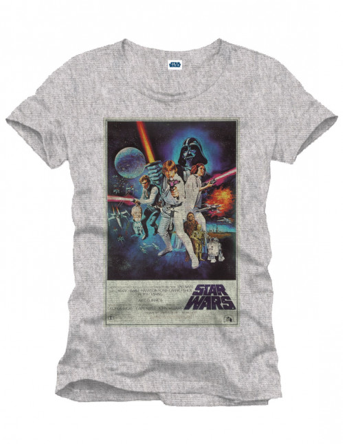 T-Shirt Star Wars gris Affiche Star Wars IV