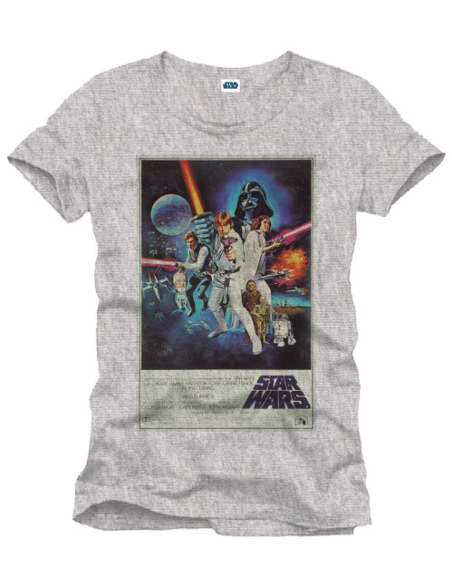 T-Shirt Star Wars gris Affiche Star Wars IV