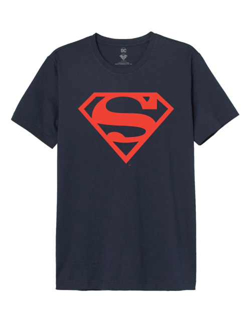 Tee-Shirt Superman Bleu marine logo rouge