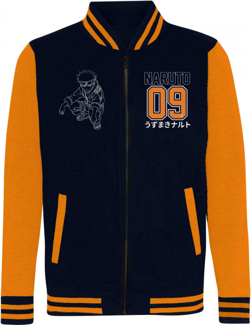 Veste Teddy Naruto noire et orange Uzumaki Naruto College