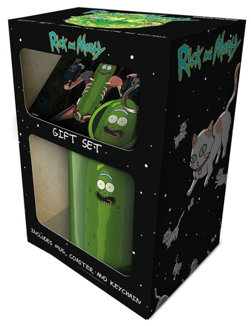 Set Rick et Morty Mug sous verre et porte-clés Pickle