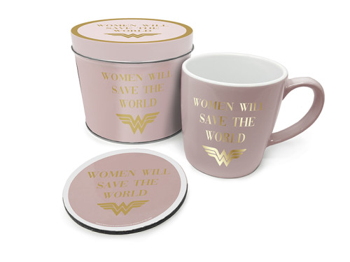 Tasse et dessous de verre WOMAN WILL SAVE THE WORLD