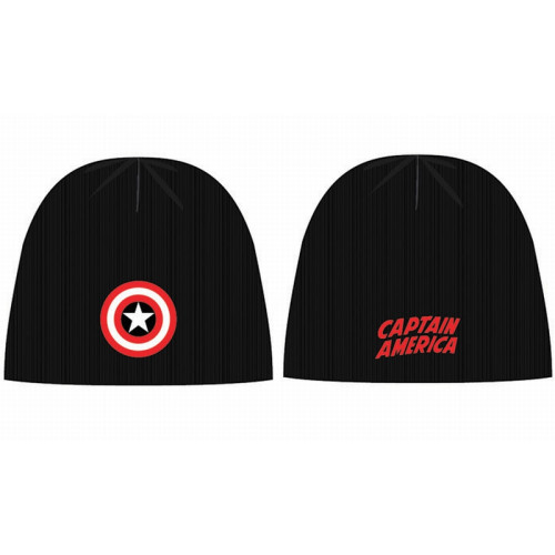 Bonnet Noir Shield Logo Captain America