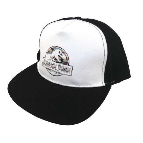 Casquette Jurassic Park noire et blanche logo camouflage