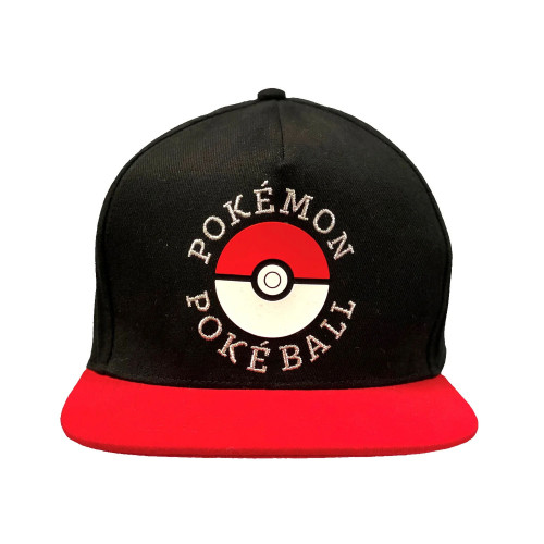 Casquette Pokemon Pokeball noire et rouge