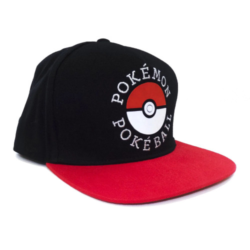 Casquette Pokemon Pokeball noire et rouge