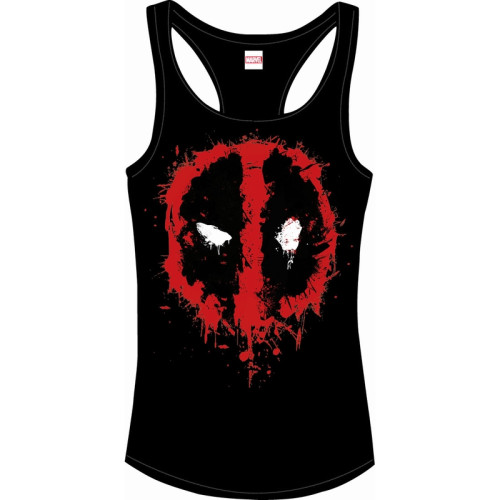 Débardeur Femme Noir Splash Head Deadpool