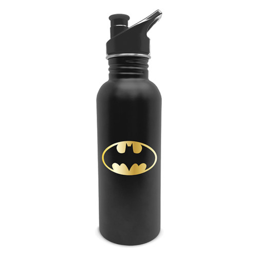 Gourde Batman logo noire et jaune