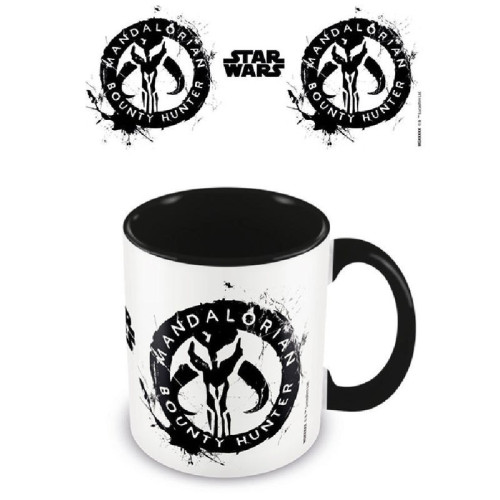 Mug Star Wars The Mandalorian Bounty Hunter noir et blanc