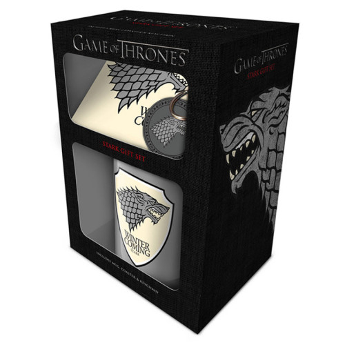 Set Game of Thrones Mug sous verre et porte-clés Stark