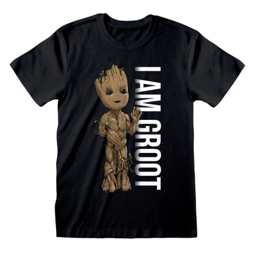 T-Shirt Groot noir debout I am groot MARVEL