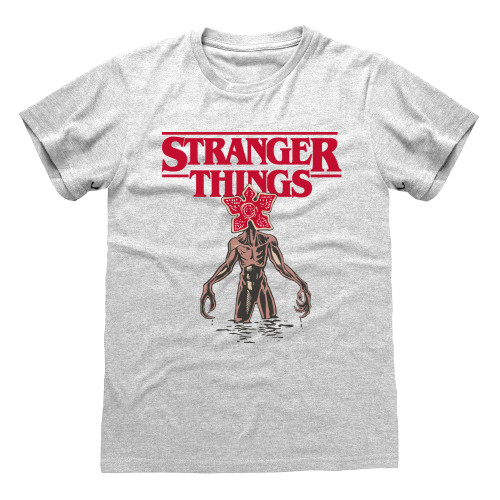 T-shirt Stranger Things Demogorgon gris