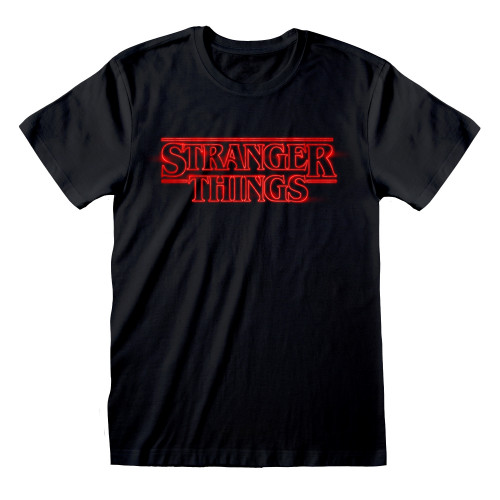 T-shirt Stranger Things noir logo rouge