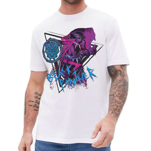 Tee-Shirt Black Panther blanc Tag Marvel