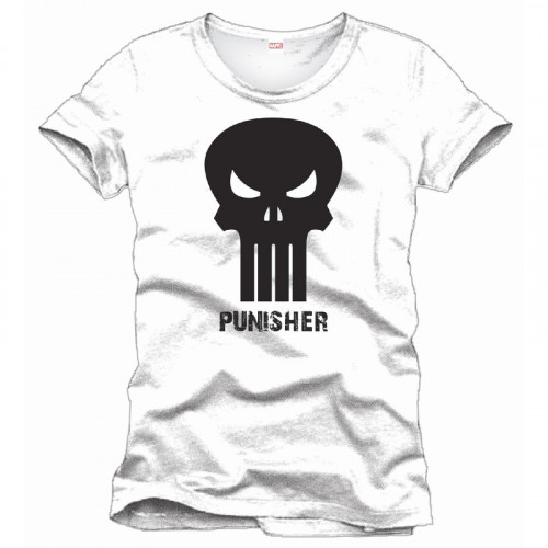 Tee-Shirt Blanc Logo Noir Punisher