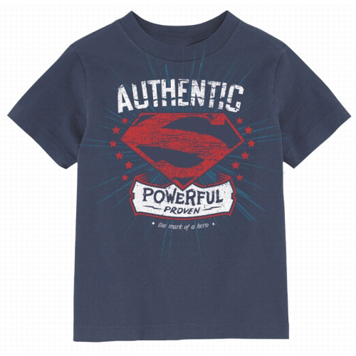 Tee Shirt Enfant Bleu Authentic Powerful Superman 