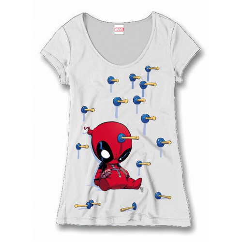 Tee-Shirt Femme Blanc Baby Arrows Deadpool