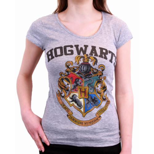 Tee-shirt Femme Gris Poudlard Harry Potter