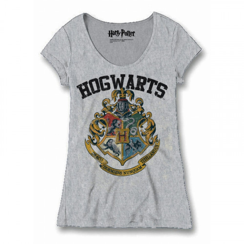 Tee-shirt Femme Gris Poudlard Harry Potter
