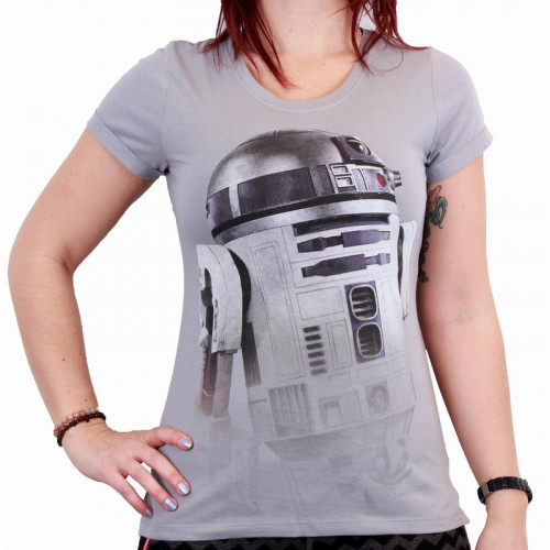 Tee-Shirt Femme Gris R2D2 Star Wars