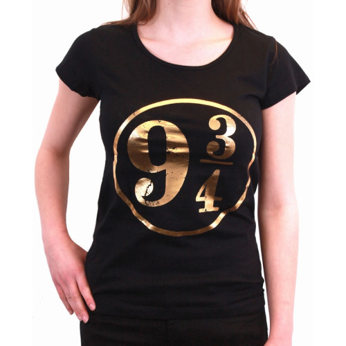 Tee-shirt Femme Noir 9 3/4 Harry Potter