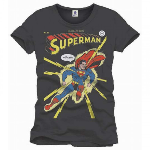 Tee-Shirt Gris Comics It Tickles Superman