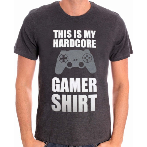 Tee-Shirt Gris My Gamer Shirt Geek
