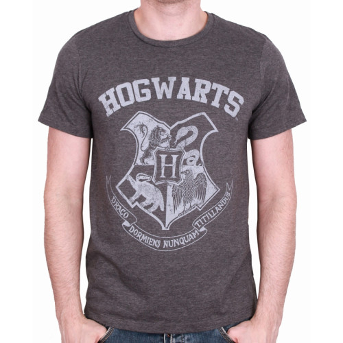 Tee-Shirt Gris Poudlard Old School Harry Potter