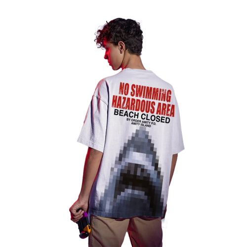 Tee-Shirt Les Dents de la Mer No swimming hazardous area