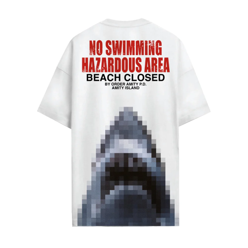 Tee-Shirt Les Dents de la Mer No swimming hazardous area