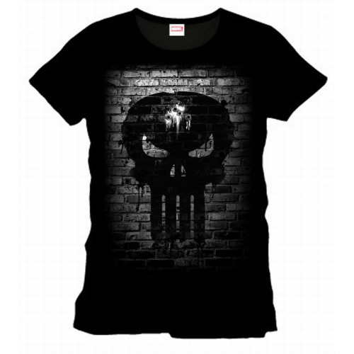 Tee-Shirt Noir Bricks Skull Punisher