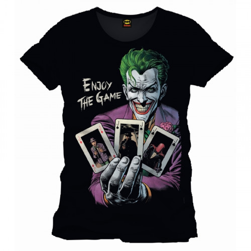Tee Shirt Noir Enjoy the Game Joker Batman 