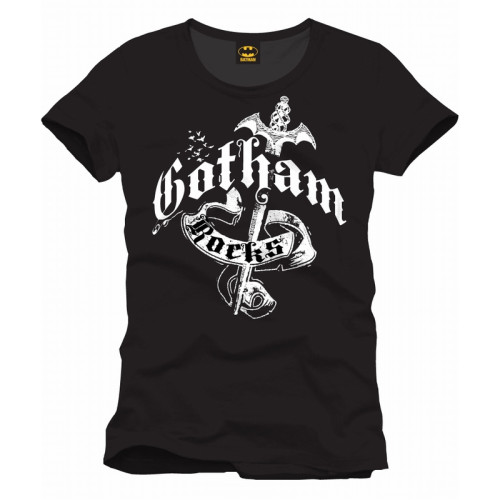 Tee-Shirt Noir Gotham Rock Batman