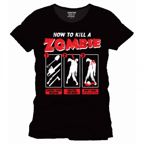 Tee-Shirt Noir How To Kill a Zombie Geek