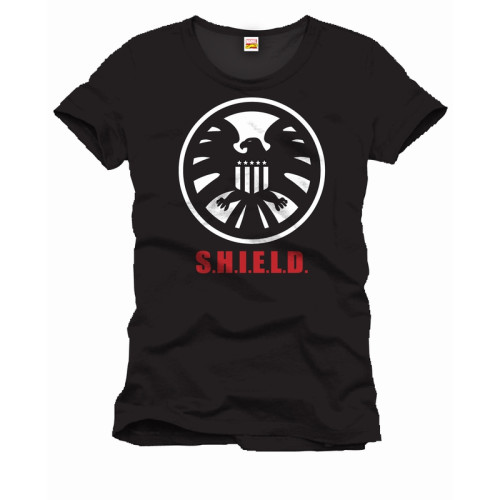 Tee-Shirt Noir Shiel Mark Captain America