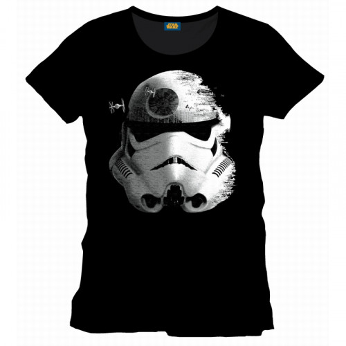 Tee-Shirt Noir Stormtrooper And Death Shelmet Star Wars