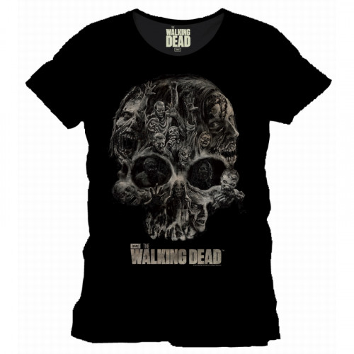 Tee-Shirt Noir Walker Skull The Walking Dead