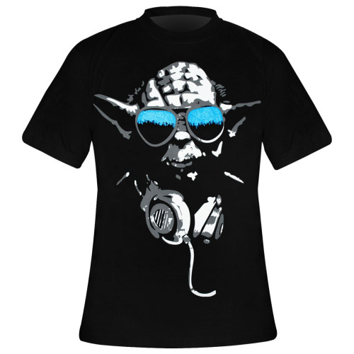 Tee-Shirt Noir Yoda Cool Star Wars