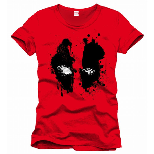 Tee-Shirt Rouge Deadpool Splash Head Marvel