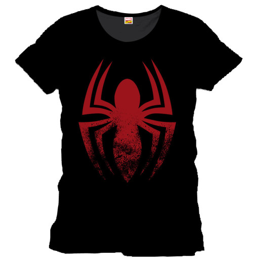 Tee-Shirt Noir Logo Rouge Spiderman