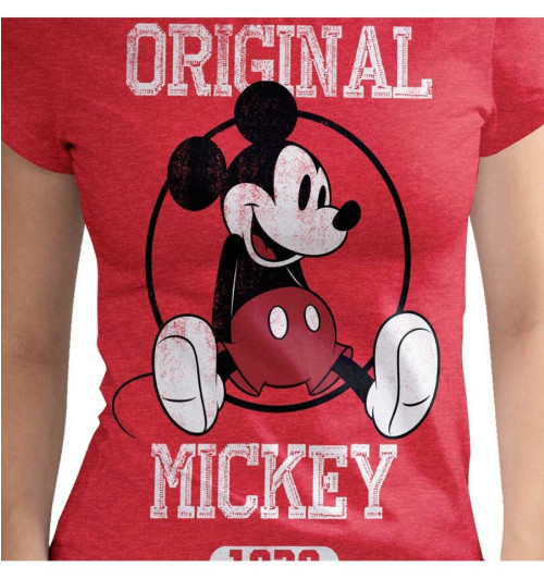 Tee-Shirt Mickey femme rouge Original Mickey