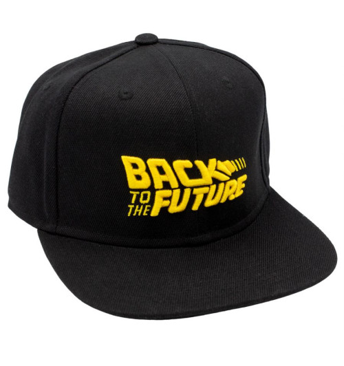 Casquette Retour vers le Futur visière plate noire et jaune