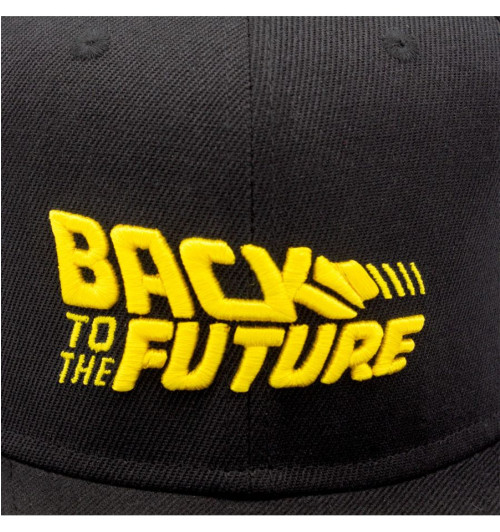 Casquette Retour vers le Futur visière plate noire et jaune