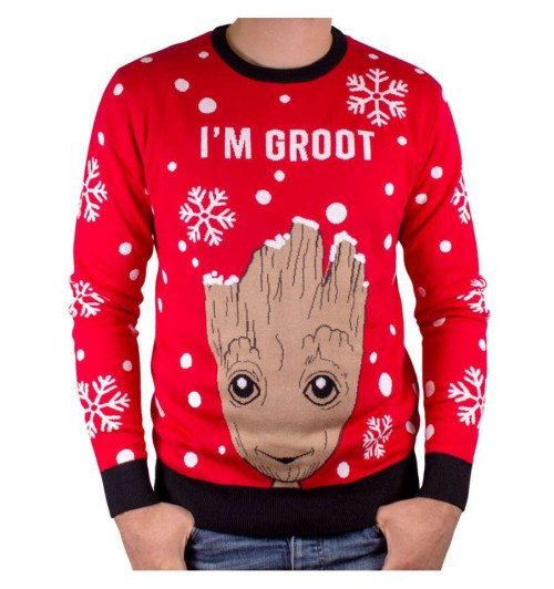 Pull de Noël Baby Groot rouge