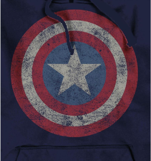 Sweat Captain America Marvel Bleu Logo vintage