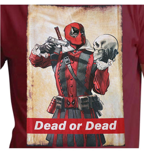 Tee-Shirt Deadpool Dead or Dead bordeaux