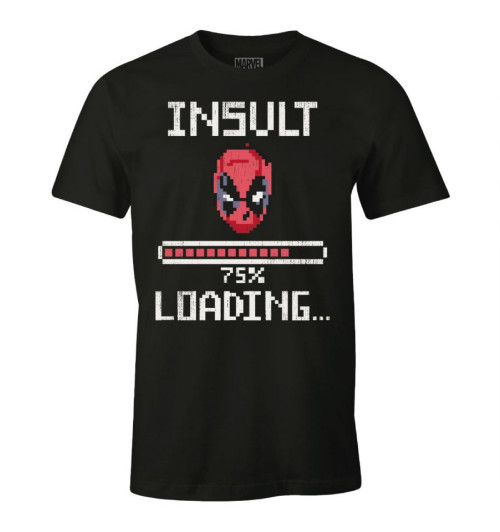 Tee-Shirt Deadpool Insult Loading noir et rose