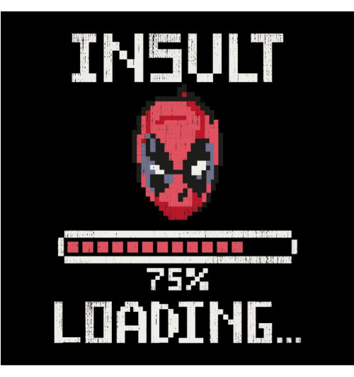 Tee-Shirt Deadpool Insult Loading noir et rose